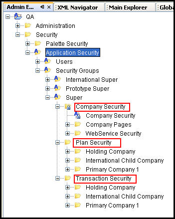 security levels in rules palette